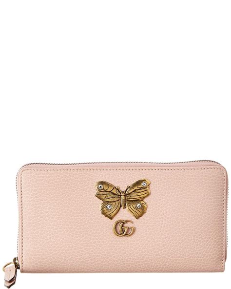 gucci butterfly wallet light pink|gucci zipper wallet.